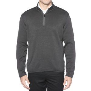 🌼 PGA TOUR APPAREL Solid Fleece Back 1/4-Zip Sweater, Charcoal Grey M